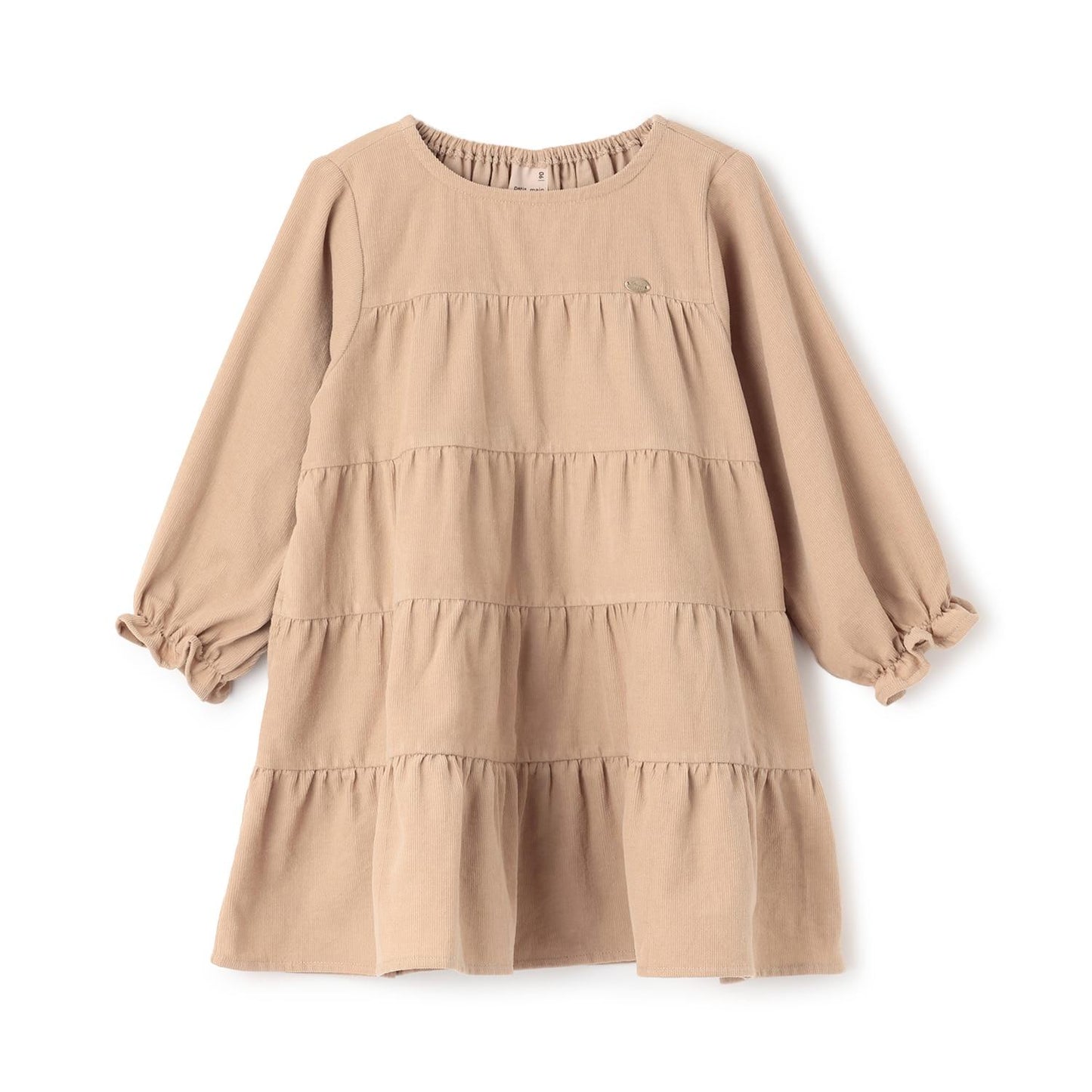 燈芯絨層疊連衣裙