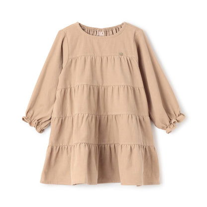 燈芯絨層疊連衣裙