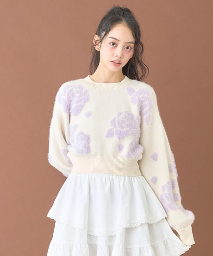 玫瑰絨毛針織衫【韓國時尚】