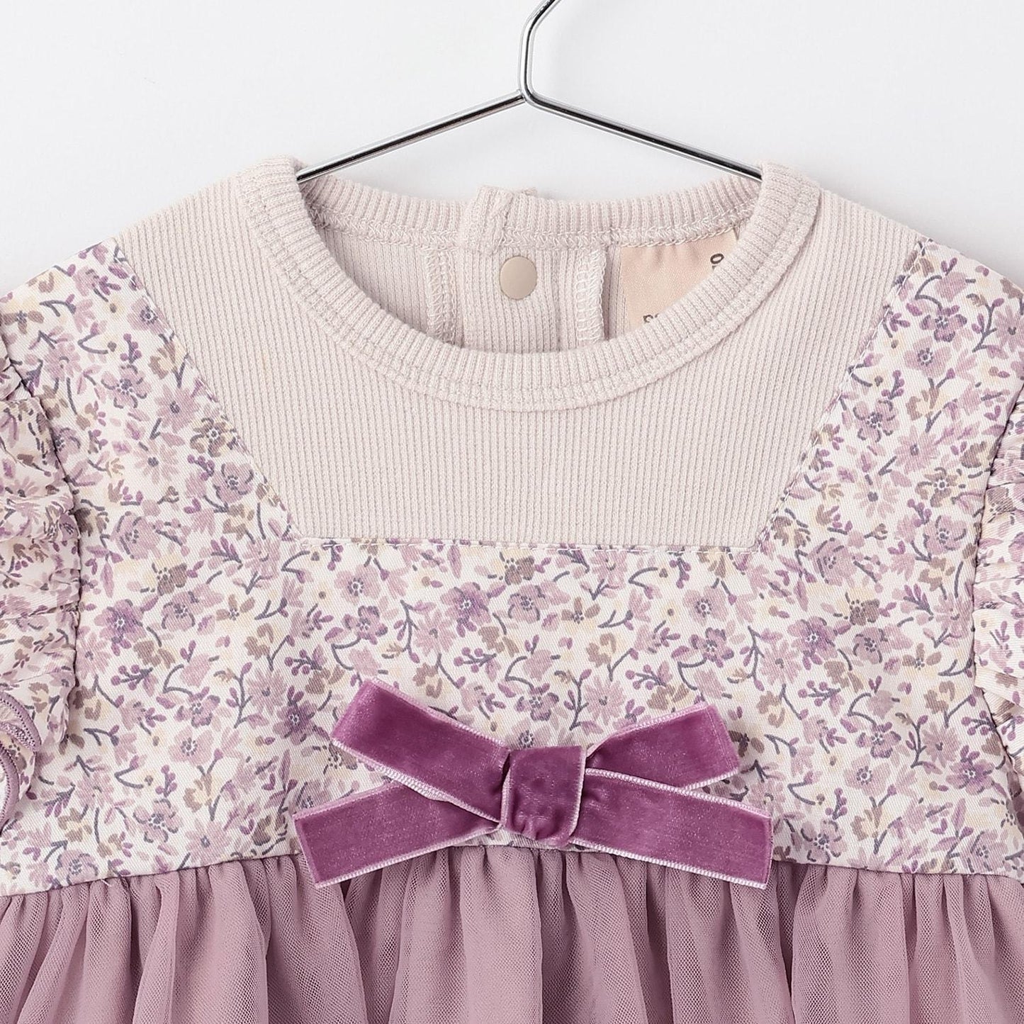 花卉網紗拼接連體衣