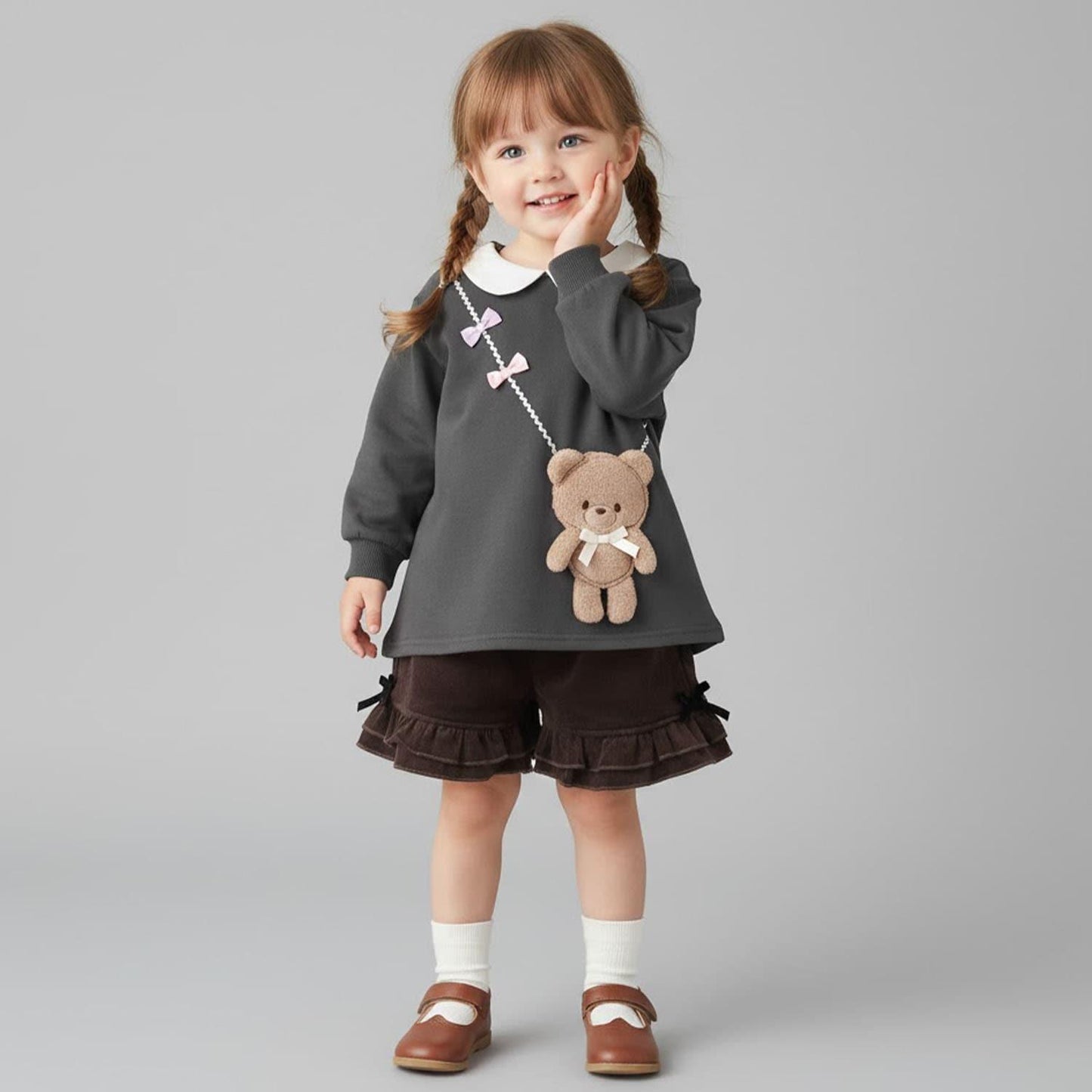 帶領熊造型斜挎包衛衣