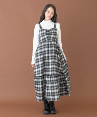 褶皺格紋連衣裙【韓國時尚】