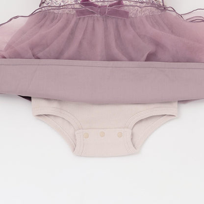 花卉網紗拼接連體衣