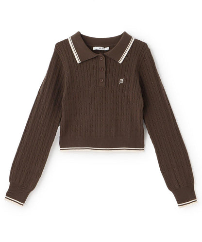 修身款針織POLO衫【韓國時尚】