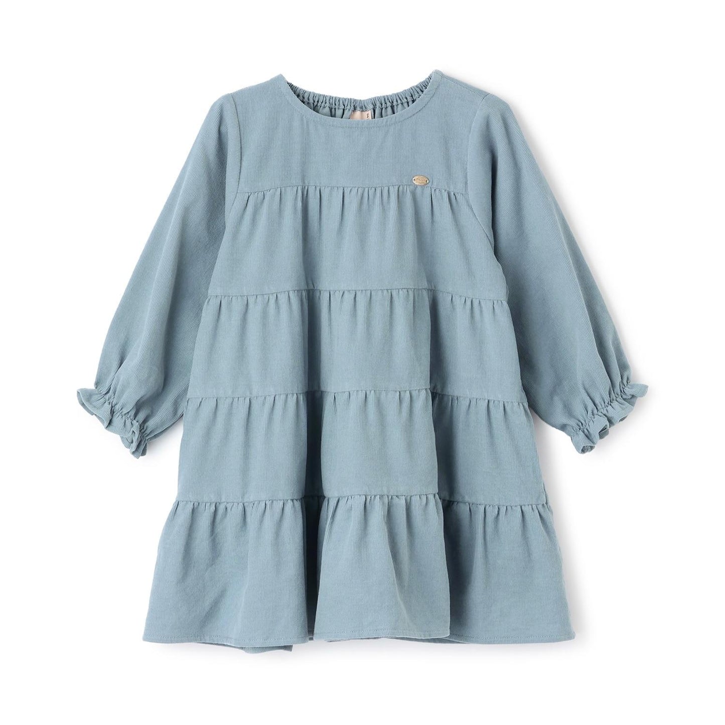 燈芯絨層疊連衣裙