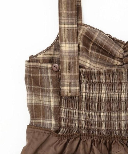 褶皺格紋連衣裙【韓國時尚】