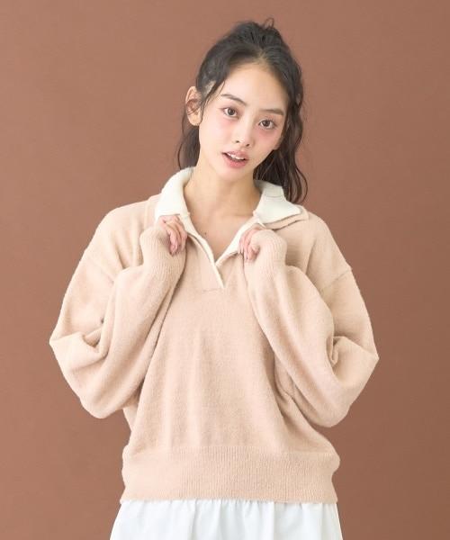 雙拼色針織套頭衫【韓國時尚】