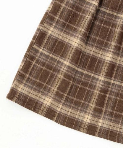 褶皺格紋連衣裙【韓國時尚】