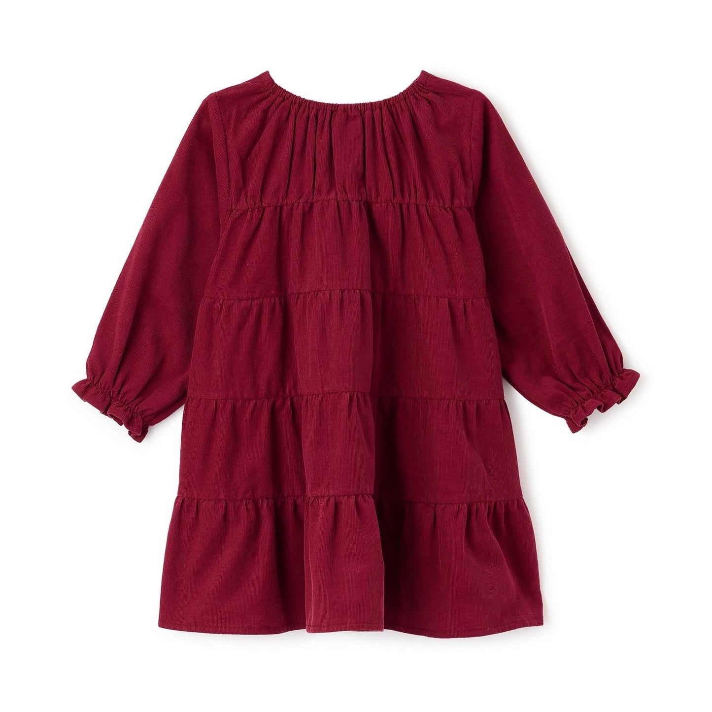 燈芯絨層疊連衣裙