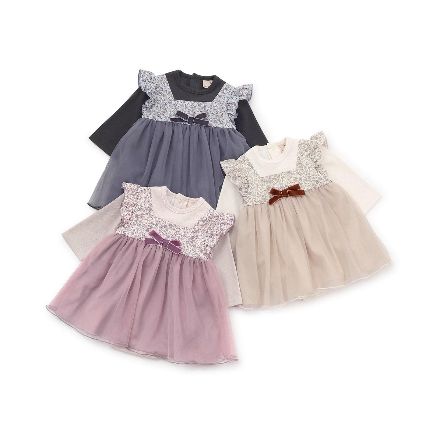 花卉網紗拼接連體衣