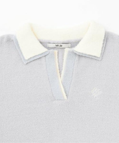 雙拼色針織套頭衫【韓國時尚】