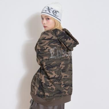 【LTXC】後背水鑽寬鬆連帽衛衣