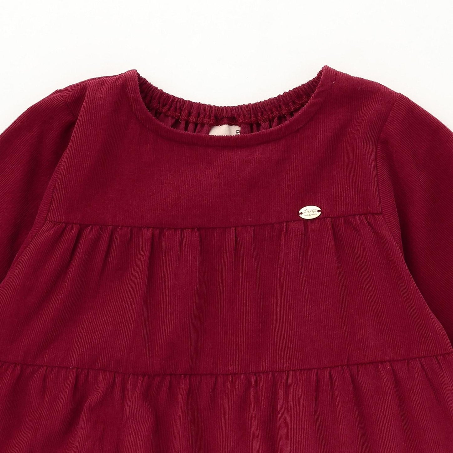 燈芯絨層疊連衣裙