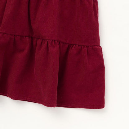 燈芯絨層疊連衣裙