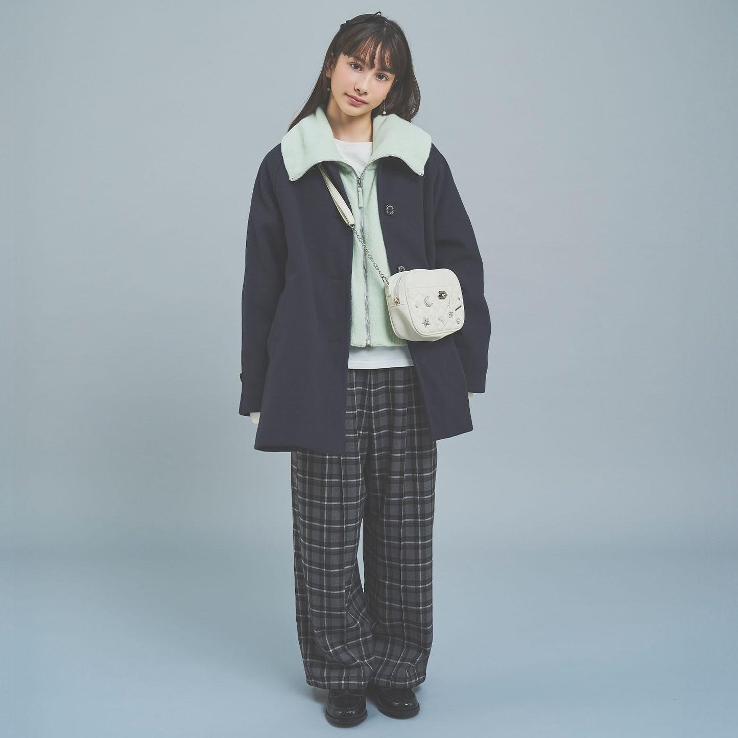 【130cm可選】拉鍊針織馬甲×長袖T恤套裝