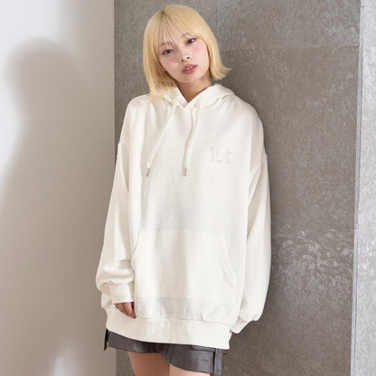 【LTXC】後背水鑽寬鬆連帽衛衣