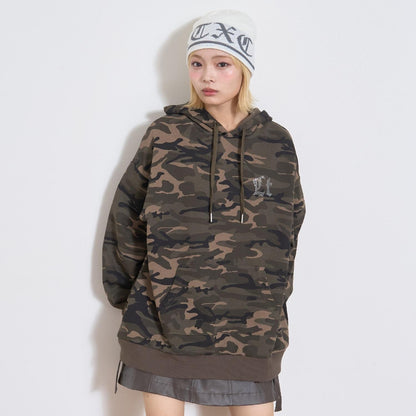 【LTXC】後背水鑽寬鬆連帽衛衣