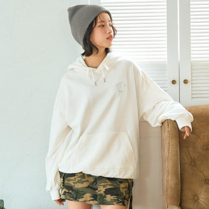 【LTXC】後背水鑽寬鬆連帽衛衣