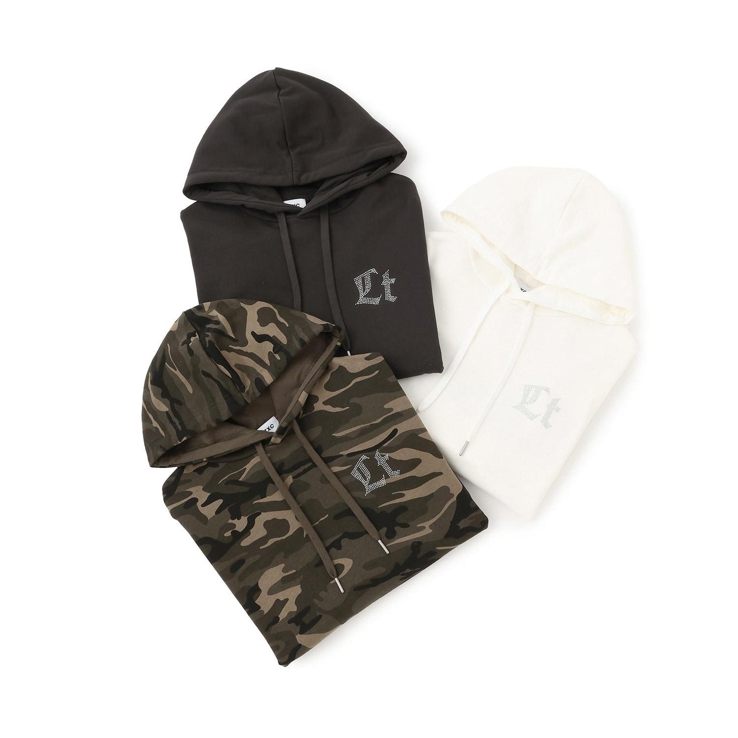 【LTXC】後背水鑽寬鬆連帽衛衣