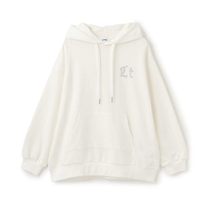 【LTXC】後背水鑽寬鬆連帽衛衣
