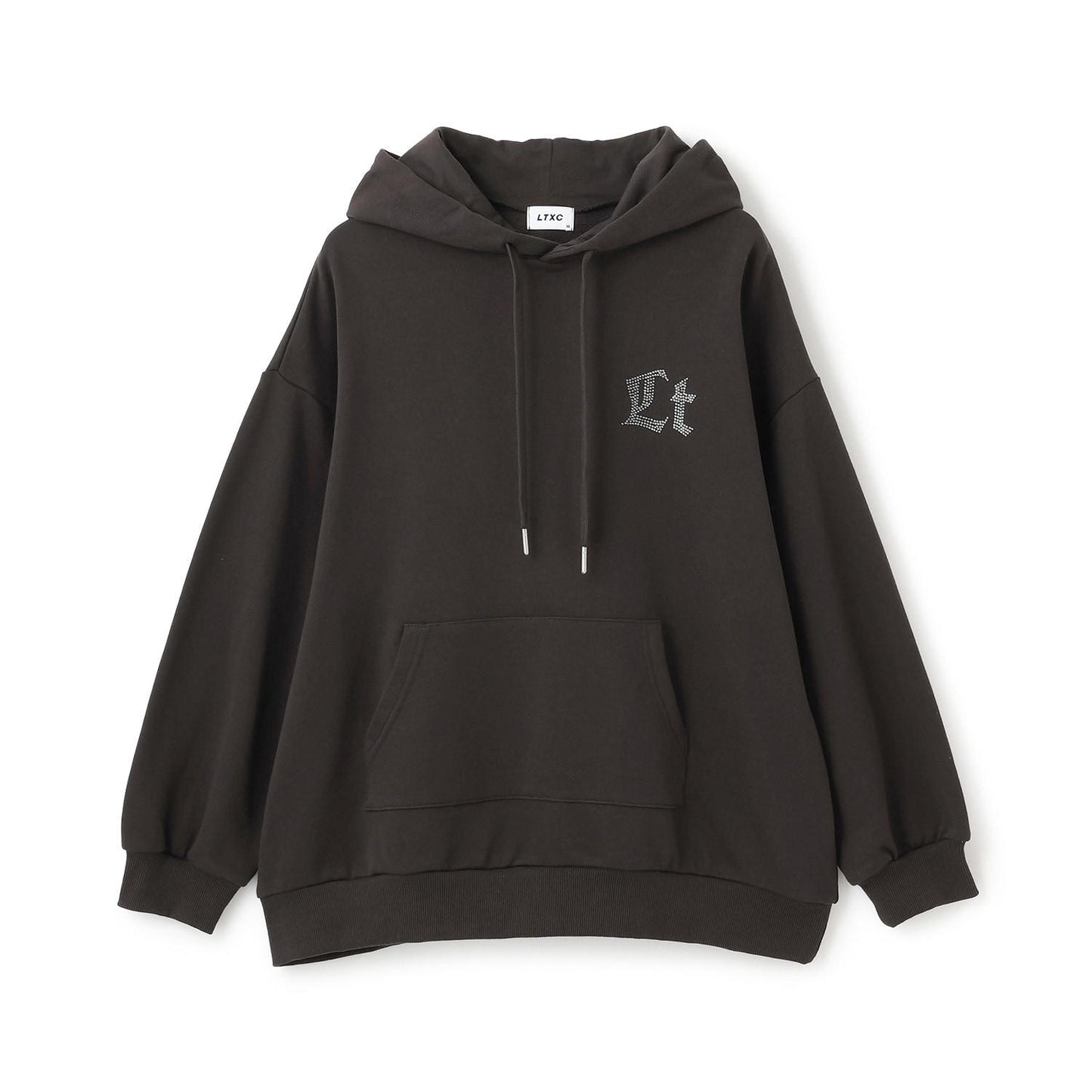 【LTXC】後背水鑽寬鬆連帽衛衣