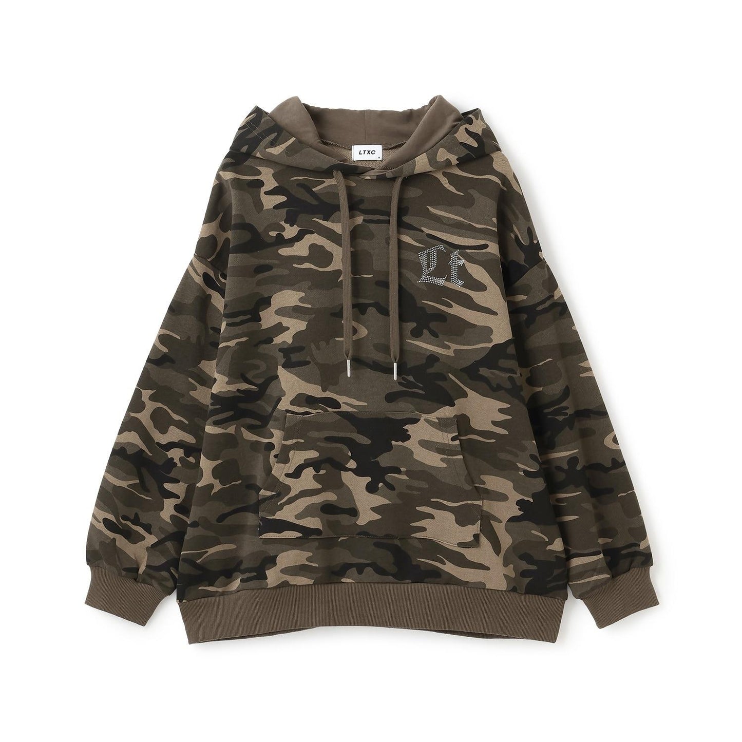 【LTXC】後背水鑽寬鬆連帽衛衣