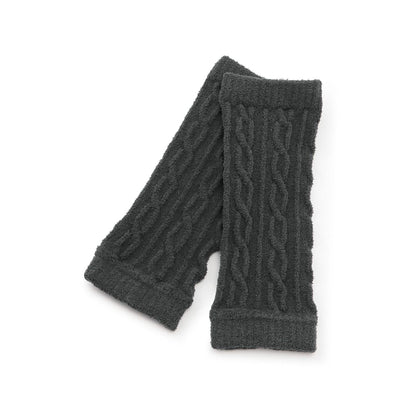 毛絨麻花編織護腿襪