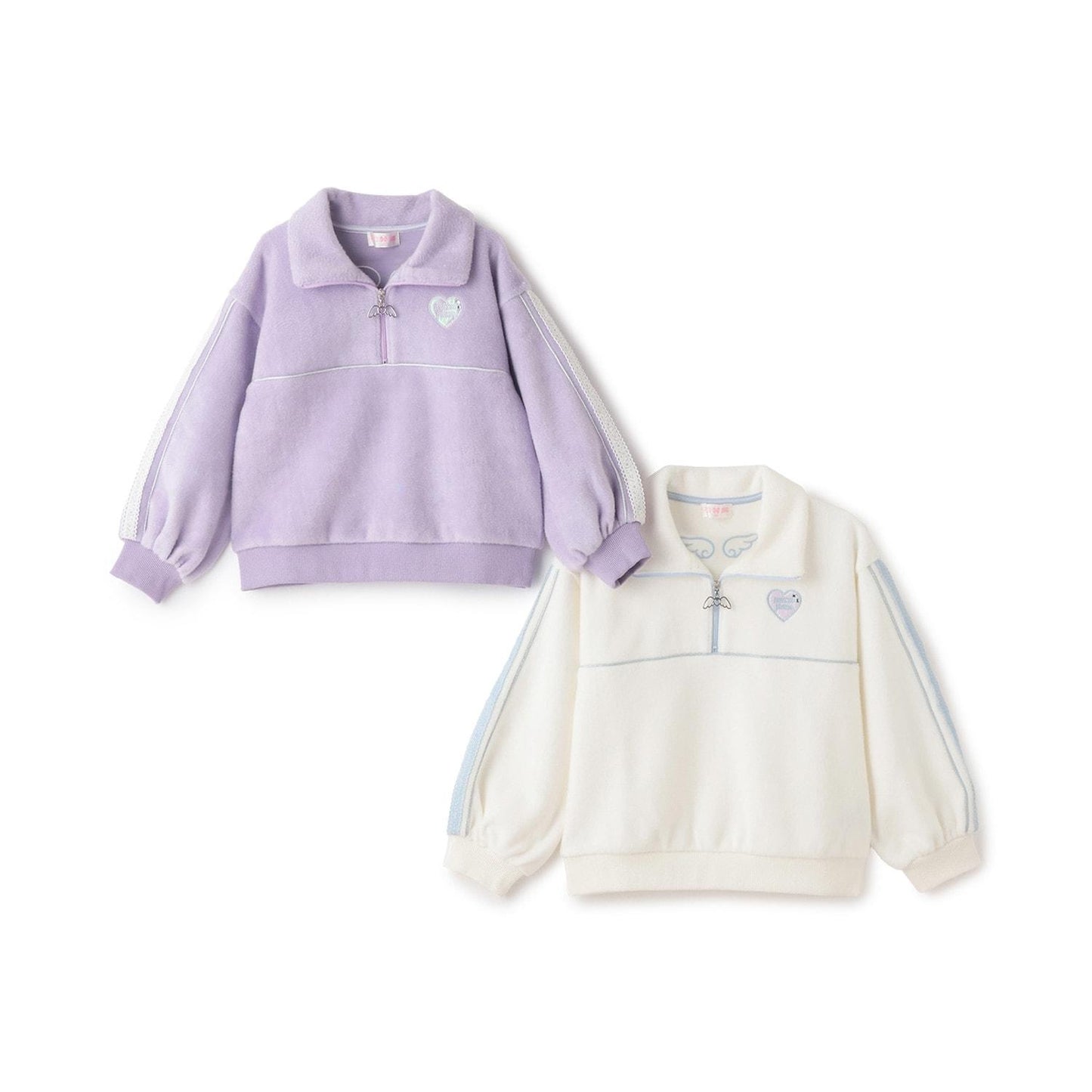 亮片滾邊半拉鍊套頭衫