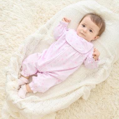 【BOX付】花朵蝴蝶結圖案2用連體衣&圍兜套裝