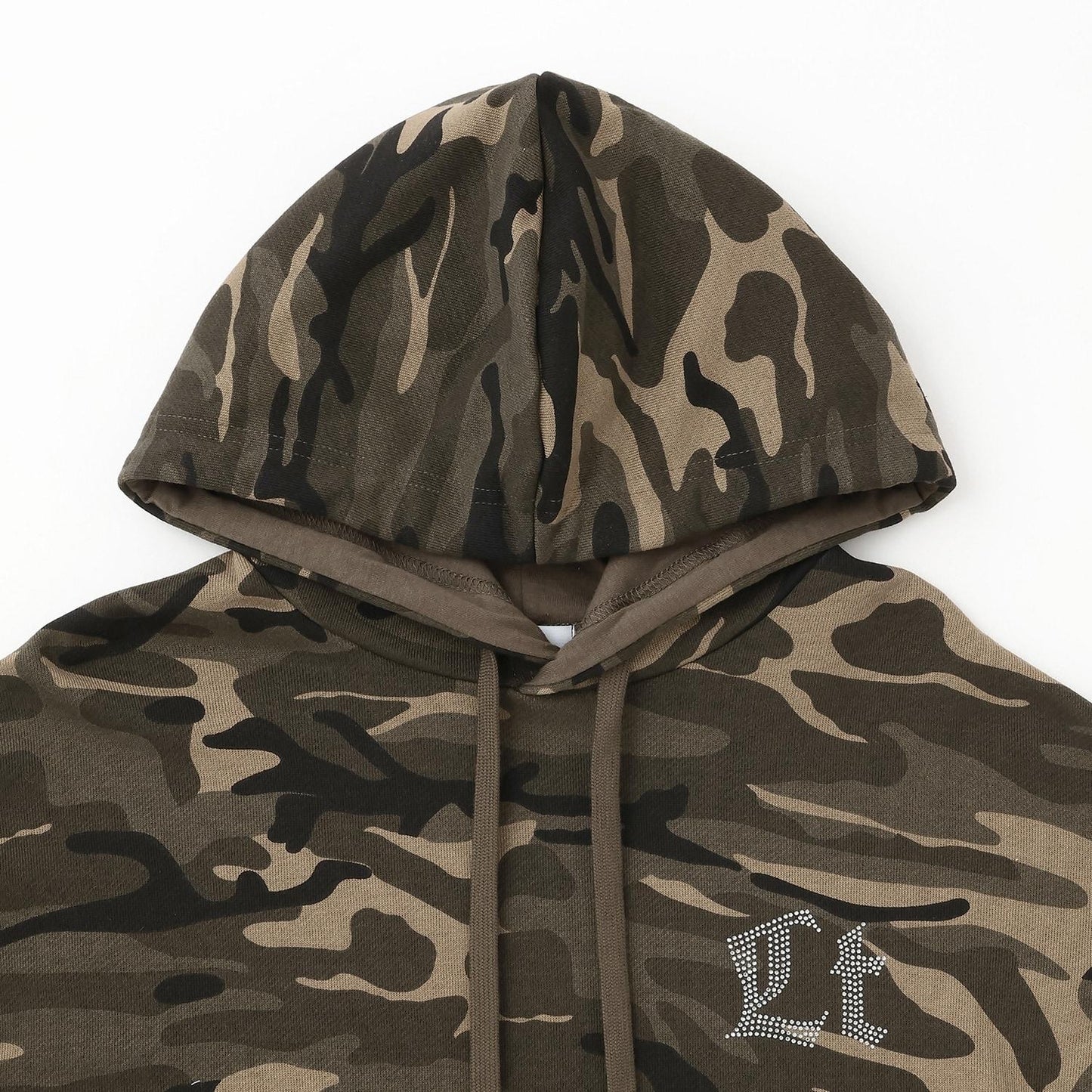 【LTXC】後背水鑽寬鬆連帽衛衣