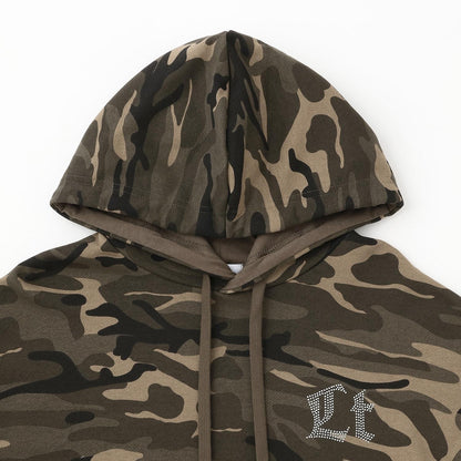 【LTXC】後背水鑽寬鬆連帽衛衣