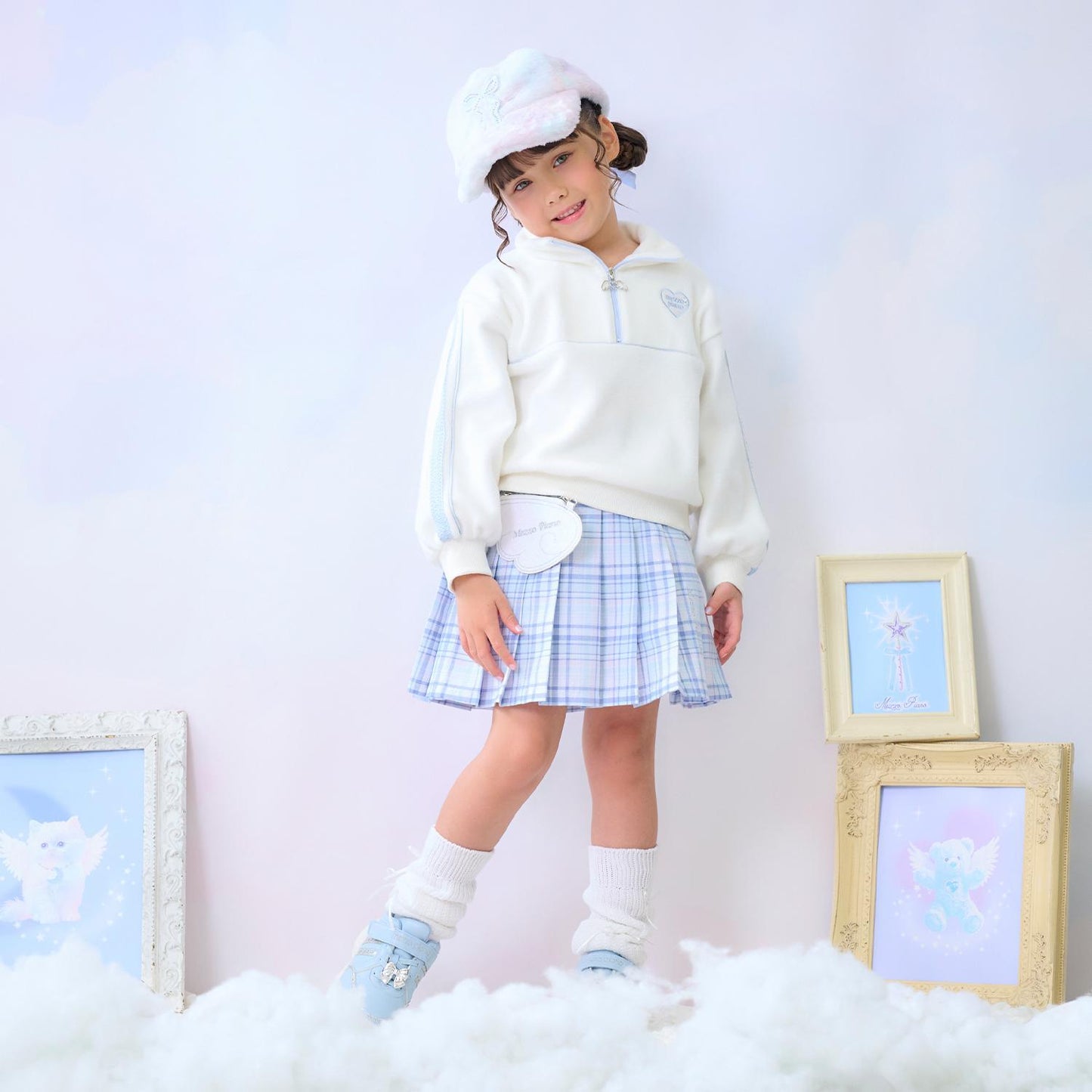 亮片滾邊半拉鍊套頭衫