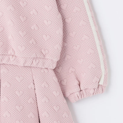 剪裁提花半拉鍊水手領套裝