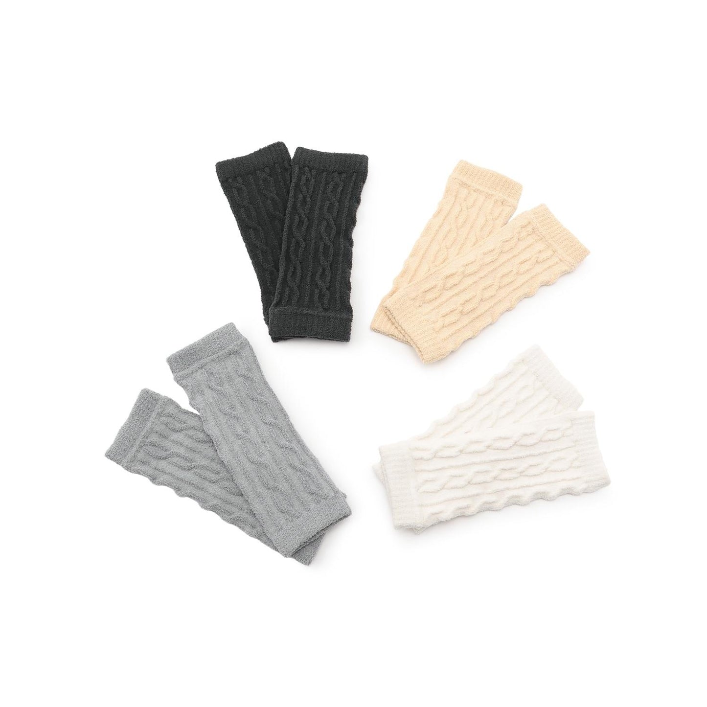 毛絨麻花編織護腿襪