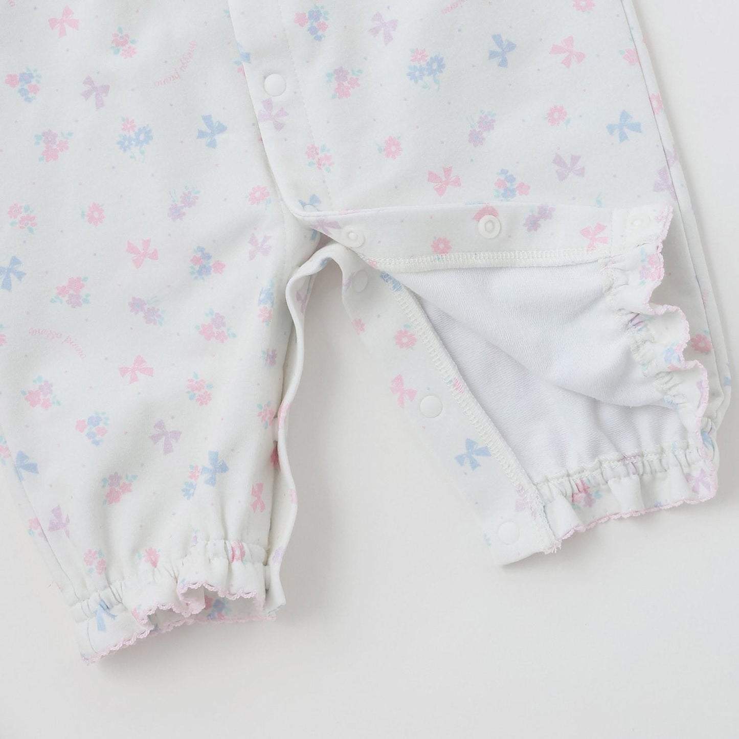 【BOX付】花朵蝴蝶結圖案2用連體衣&圍兜套裝