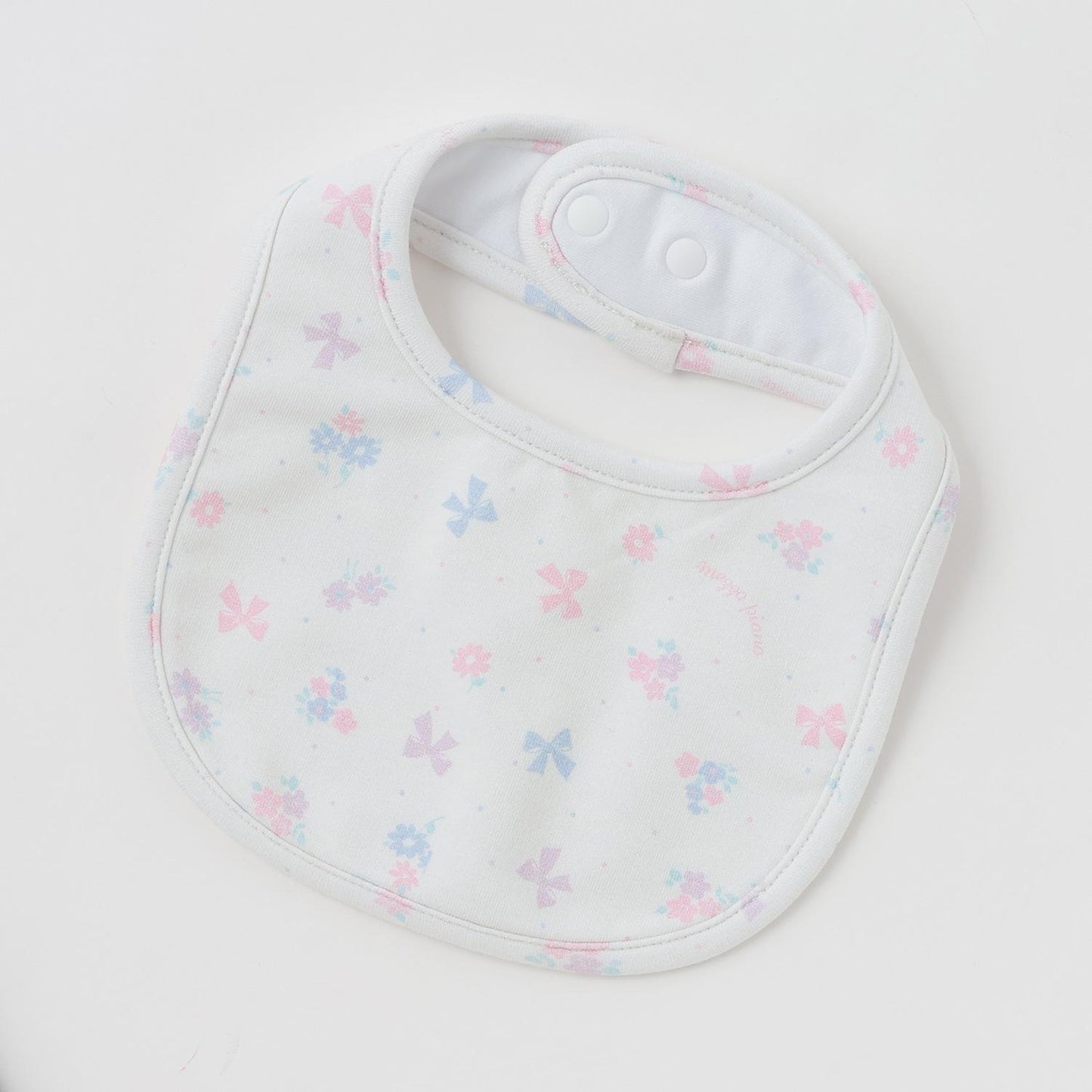 【BOX付】花朵蝴蝶結圖案2用連體衣&圍兜套裝