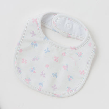 【BOX付】花朵蝴蝶結圖案2用連體衣&圍兜套裝