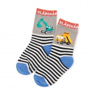 工程車輛條紋船襪