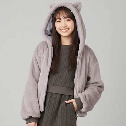 【milky coast】貓耳毛絨連帽外套