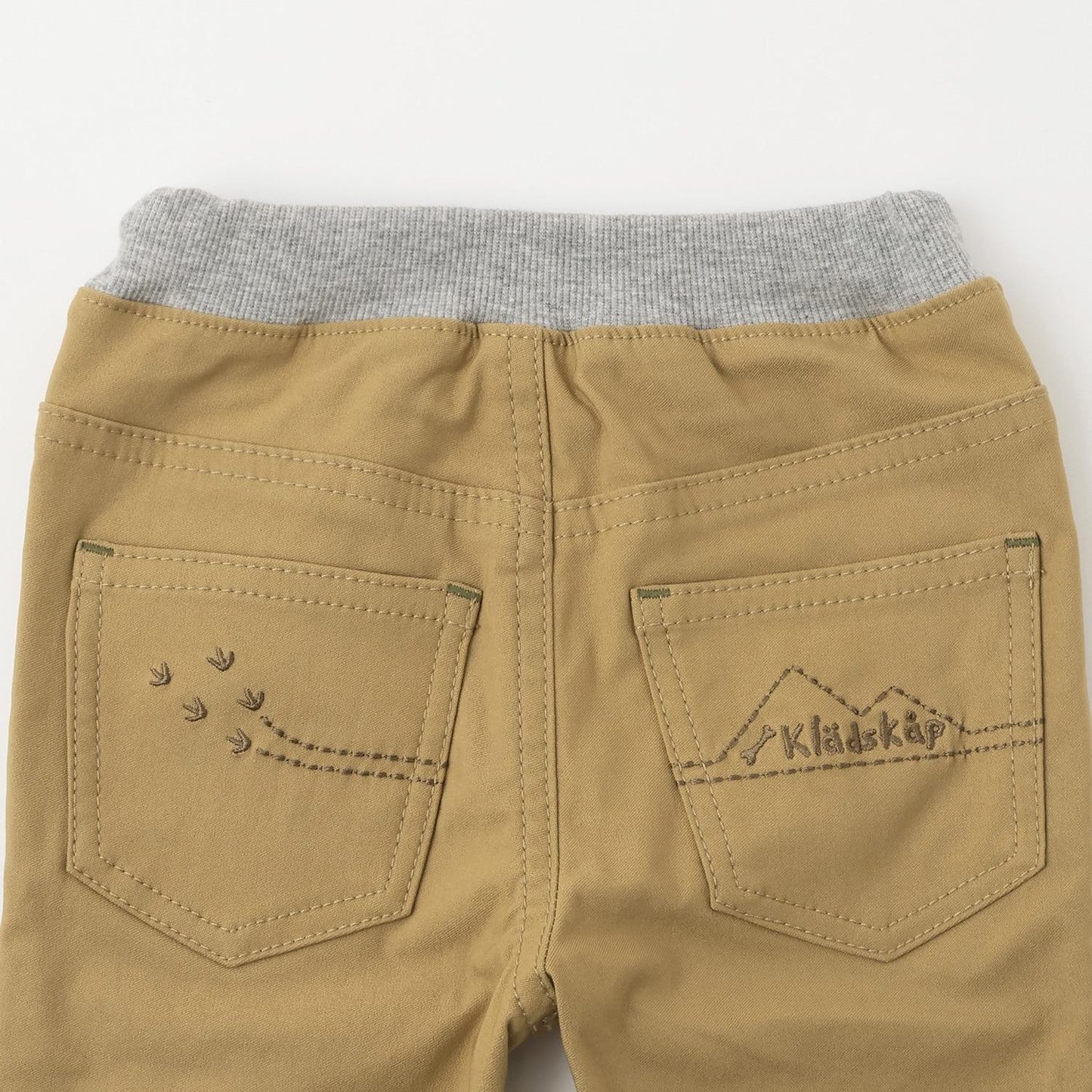 恐龍圖案翻邊長款直筒褲