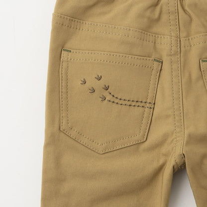 恐龍圖案翻邊長款直筒褲