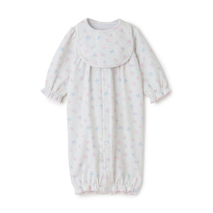 【BOX付】花朵蝴蝶結圖案2用連體衣&圍兜套裝