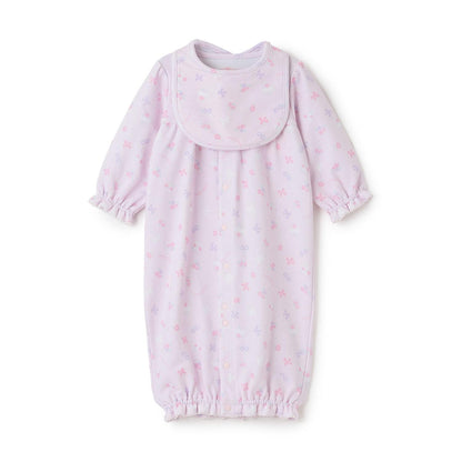 【BOX付】花朵蝴蝶結圖案2用連體衣&圍兜套裝