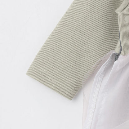 網紗荷葉邊連體衣