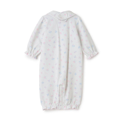 【BOX付】花朵蝴蝶結圖案2用連體衣&圍兜套裝