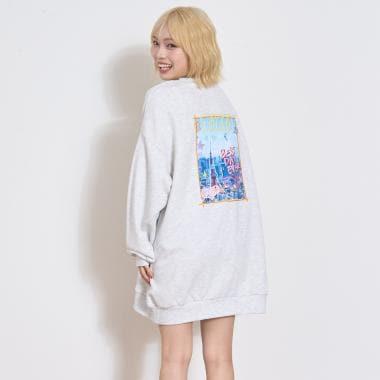 背面印花連衣裙