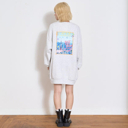 背面印花連衣裙