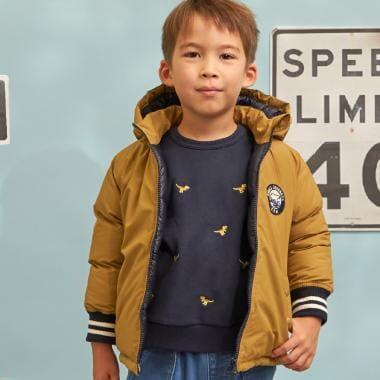 レアテック中綿夾克（袖口條紋羅紋）