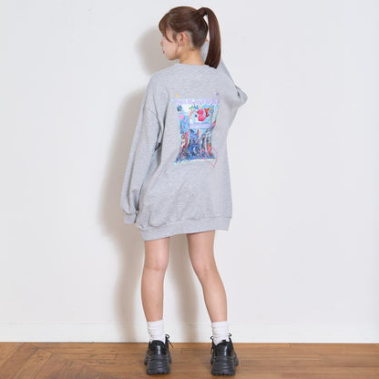 背面印花連衣裙