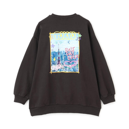 背面印花連衣裙